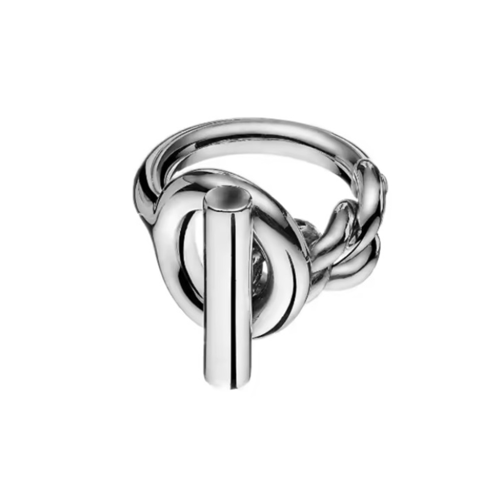 9.25 Sterling Silver Toggle Chain Ring - image 2